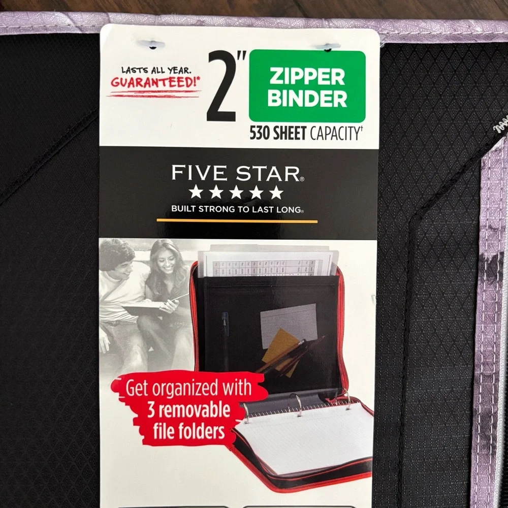 Five Star Black and Purple Tablet Binder